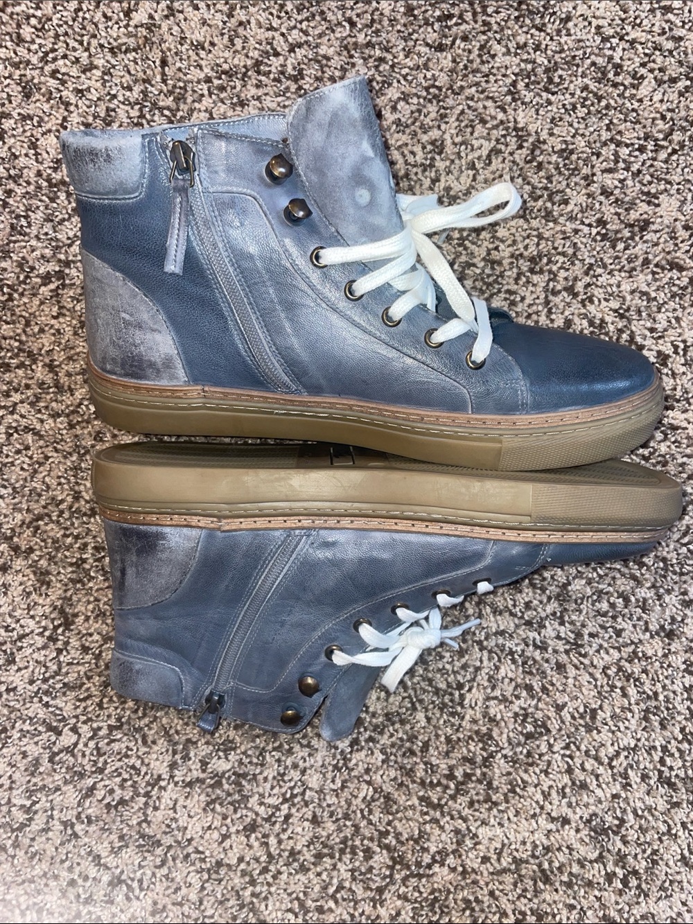 BED|STU Roan Leather Macc II 2 High Mid Top Sneaker Grey Sz 11. NWOT - Picture 7 of 16
